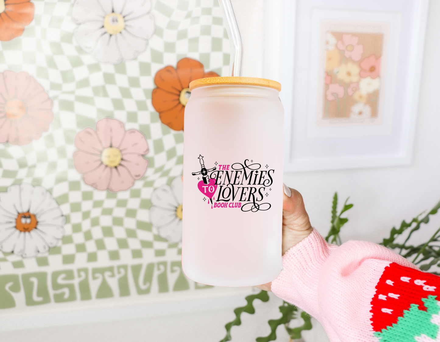 Enemy to Lovers Book Club Glass Can