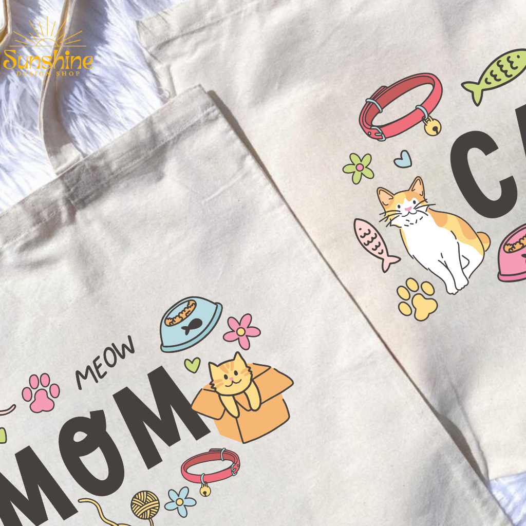 Cat Mom Tote Bag