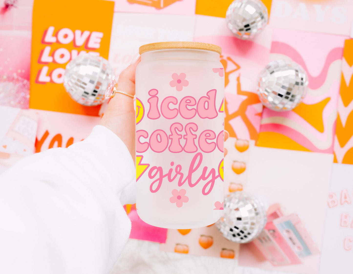 Iced Coffee Girly Glass Cup