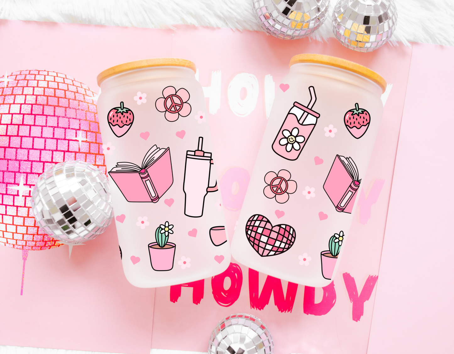 Howdy Girly Vibes Glass Cup