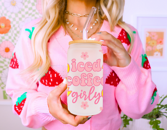 Iced Coffee Girly Glass Cup