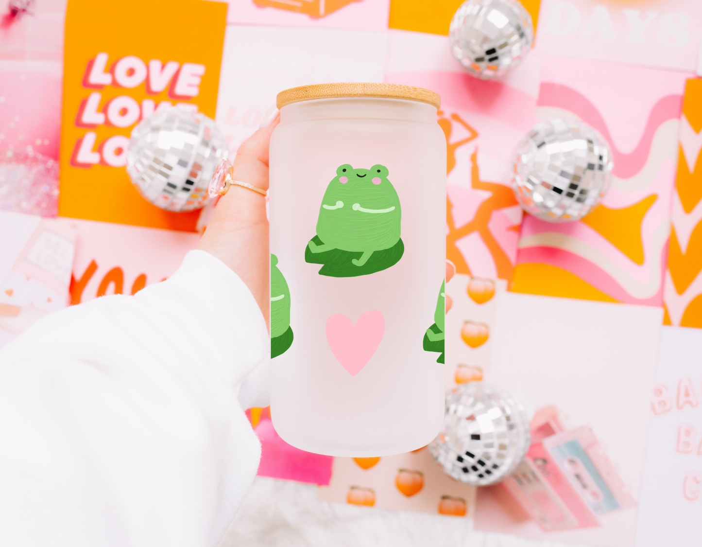 Cute Froggy Glass Cup