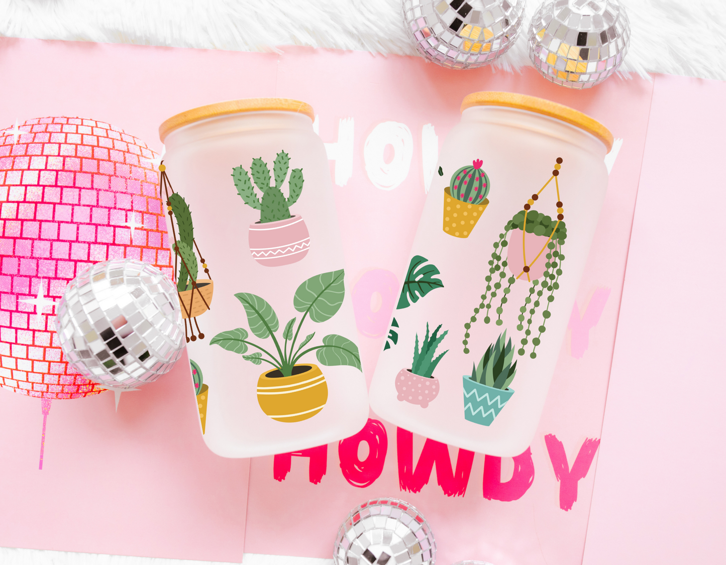 Plants Vibes Glass Cup