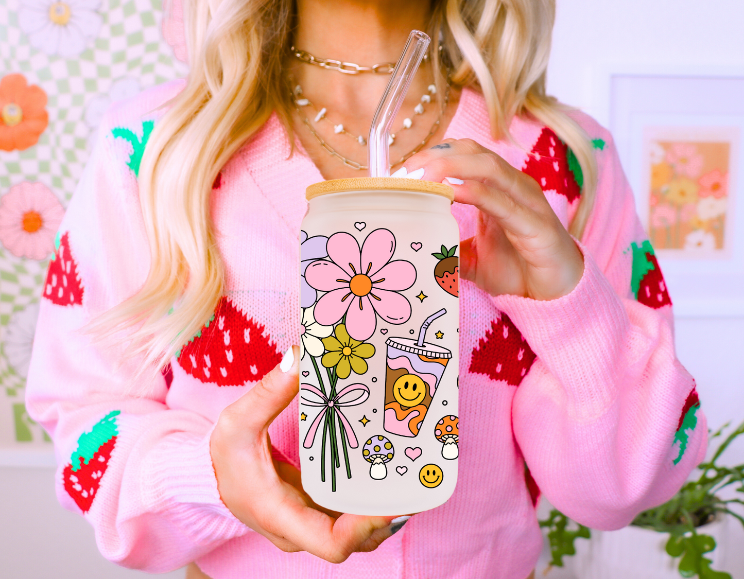 Girly Vibes Glass Cup