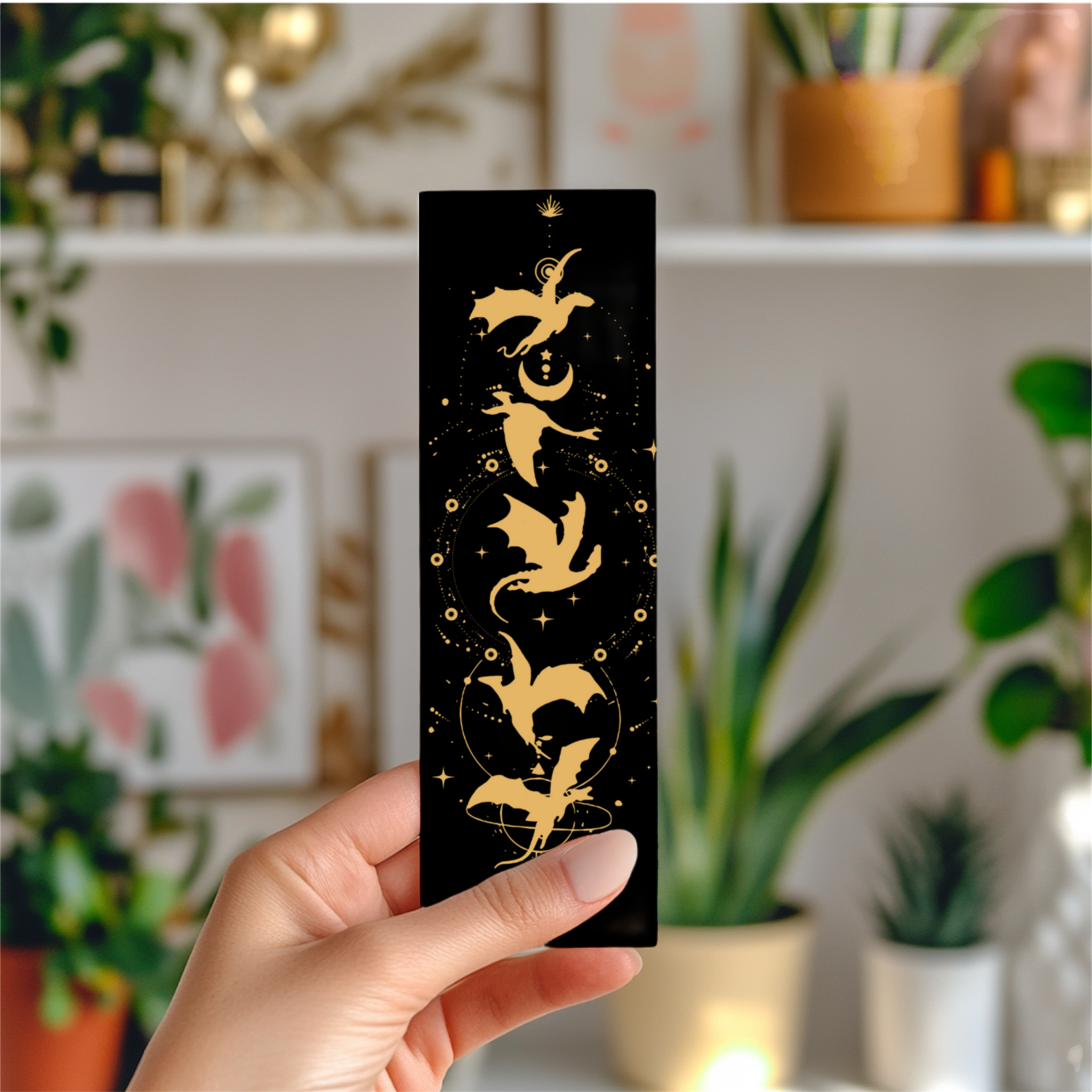 Bookmark inspired by Fourth Wing, featuring imagery or quotes from the book, such as dragon motifs, winged symbols, or key characters, set against a background that reflects the story’s fantasy elements.