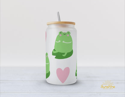 Cute Froggy Glass Cup