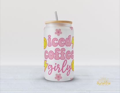 Iced Coffee Girly Glass Cup