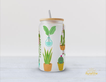 Plants Vibes Glass Cup