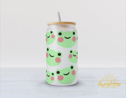 Cute Frog Glass Cup